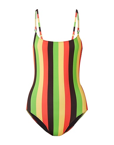SOLID & STRIPED One-piece swimsuits Yellow 83% Polyester, 17% Elastane