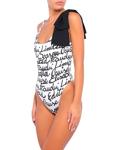 ELISABETTA FRANCHI One-piece swimsuits White 80% Polyamide, 20% Elastane