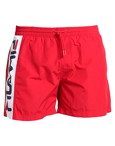 FILA Swim shorts Red 80% Polyester, 20% Cotton