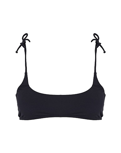 8 by YOOX Bikini RIBBED RECYCLED POLY BIKINI TOP
 Black 84% Recycled polyester, 16% Elastane