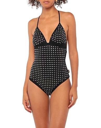 MOSCHINO One-piece swimsuits Black 64% Polyamide, 36% Metallic fiber