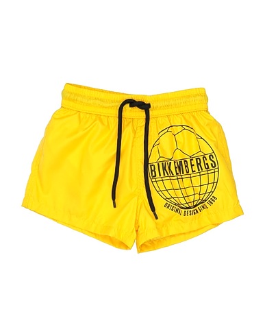 BIKKEMBERGS Swim shorts Yellow 100% Polyamide