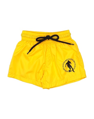 BIKKEMBERGS Swim shorts Yellow 100% Polyamide