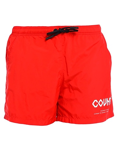 MARCELO BURLON Swim shorts Red 100% Polyester
