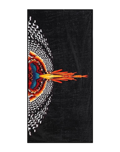 MARCELO BURLON Beach towel Charcoal 100% Cotton, Viscose, Polyester