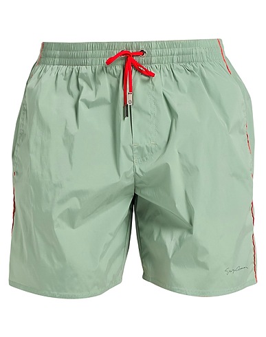 GIORGIO ARMANI Swim shorts Sage green 92% Polyamide, 8% Elastane