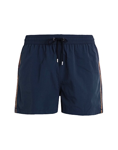 PAUL SMITH Swim shorts MEN SHORT PLAIN WITH STRIPE
 Midnight blue 100% Recycled polyamide