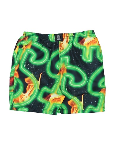 SSS WORLD CORP. Swim shorts Lime green 100% Polyester