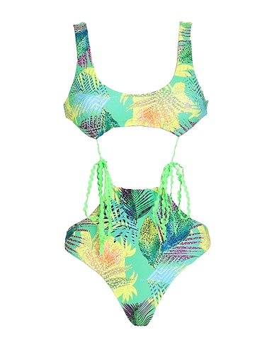ME FUI One-piece swimsuits Green 90% Polyester, 10% Elastane