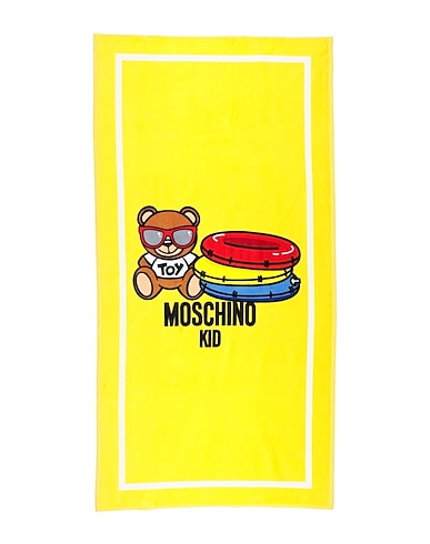 MOSCHINO KID Beach towel Yellow 100% Cotton