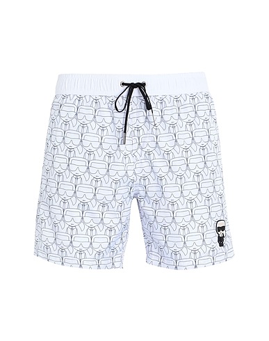 KARL LAGERFELD Swim shorts BEACHWEAR White 100% Polyester