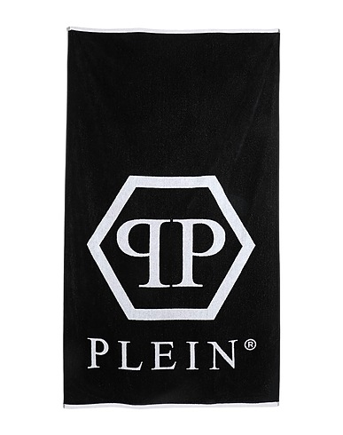 PHILIPP PLEIN Beach towel Black 100% Cotton