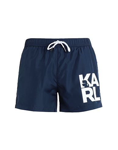 KARL LAGERFELD Swim shorts BEACHWEAR Midnight blue 100% Polyester