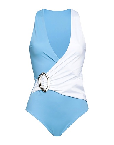BALMAIN One-piece swimsuits Sky blue 78% Polyamide, 22% Elastane