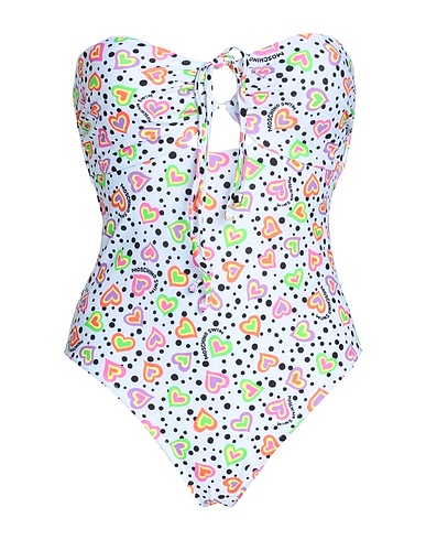 MOSCHINO One-piece swimsuits White 82% Polyester, 18% Elastane