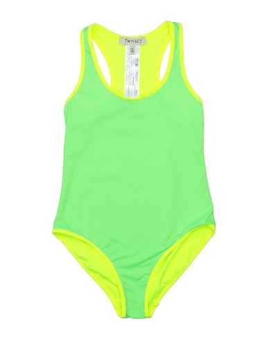 TWINSET Costume intero Verde lime 87% Poliestere, 13% Elastan