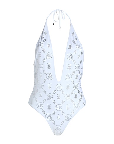PHILIPP PLEIN One-piece swimsuits White 80% Polyamide, 20% Elastane