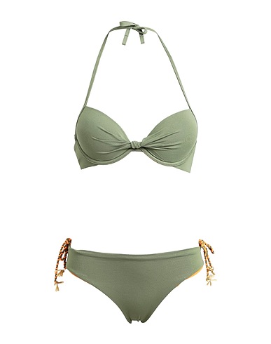 VERDISSIMA Bikini Military green 80% Polyamide, 13% Elastane, 7% Metallic fiber