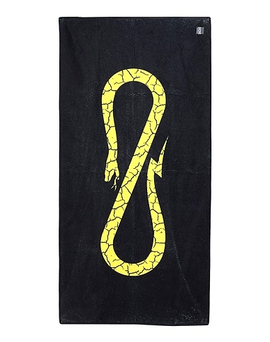 PROPAGANDA Beach towel Black 50% Cotton, 50% Nylon