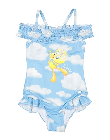 MONNALISA One-piece swimsuits Sky blue 86% Polyester, 14% Elastane