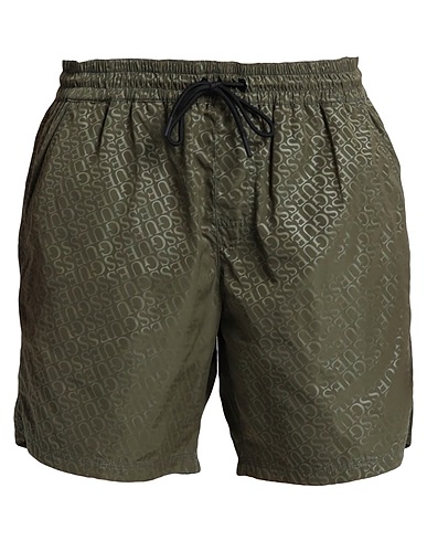 GUESS Swim shorts Military green 100% Polyester