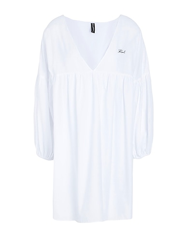 KARL LAGERFELD Cover-ups KARL DNA SHORT BEACH DRESS
 White 100% Cotton