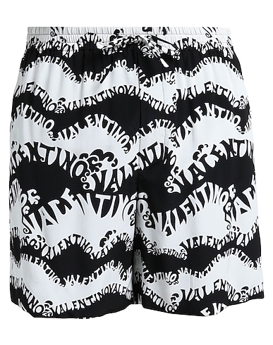 VALENTINO GARAVANI Swim shorts Black 100% Silk