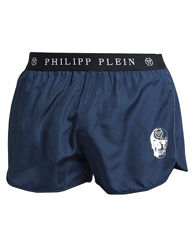 PHILIPP PLEIN Swim shorts Midnight blue 100% Polyester, Polyamide, Elastane