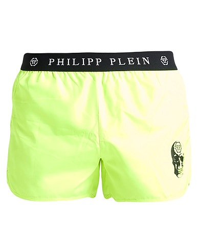PHILIPP PLEIN Boxer mare Verde chiaro 100% Poliestere, Poliammide, Elastan