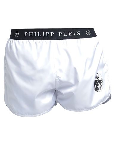 PHILIPP PLEIN Swim shorts White 100% Polyester, Polyamide, Elastane