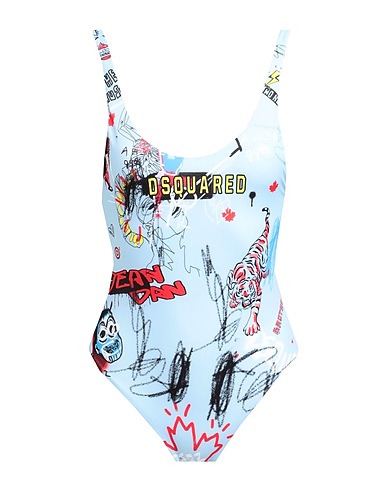 DSQUARED2 One-piece swimsuits Sky blue 82% Polyester, 18% Elastane