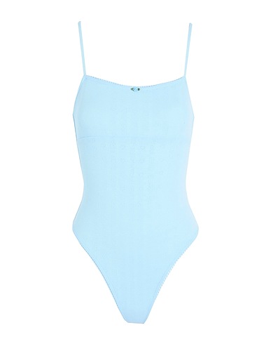 GIGI HADID x FRANKIES BIKINIS One-piece swimsuits 23 Pointelle One Piece
 Sky blue 100% Cotton