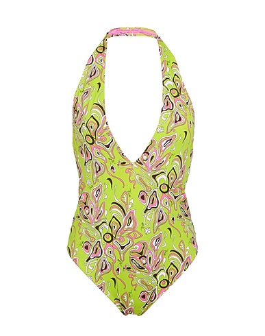 PUCCI One-piece swimsuits Lime green 82% Polyamide, 18% Elastane