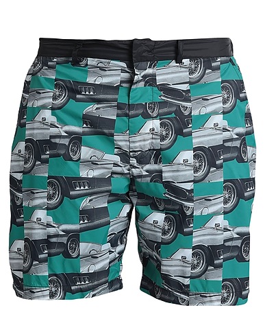 FERRARI Swim shorts Emerald green 100% Polyamide