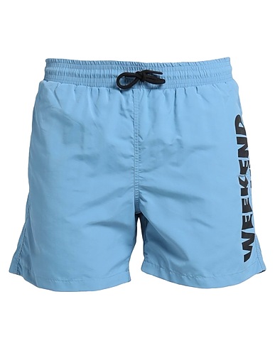 WEEKEND OFFENDER Swim shorts Slate blue Nylon, Polyurethane