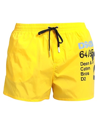 DSQUARED2 Swim shorts Yellow 92% Polyamide, 8% Elastane