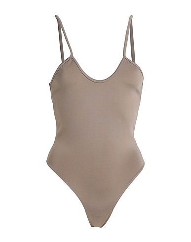 AMI ALEXANDRE MATTIUSSI One-piece swimsuits Khaki 90% Polyamide, 10% Elastane