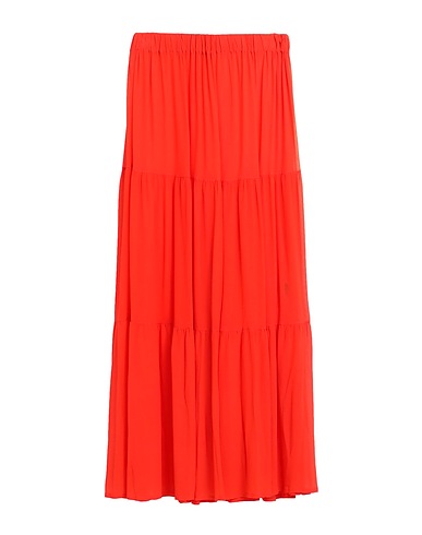 FISICO Long skirt Tomato red 100% Viscose