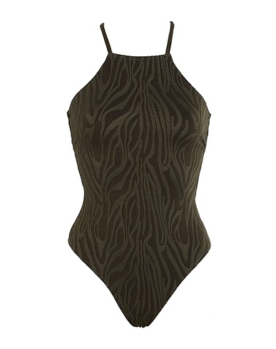 TOPSHOP One-piece swimsuits Military green 95% Polyamide, 5% Elastane