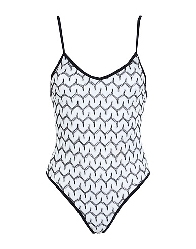 TOPSHOP One-piece swimsuits White 98% Polyester, 2% Elastane