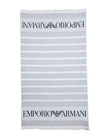 EMPORIO ARMANI Beach towel White 91% Cotton, 9% Polyester