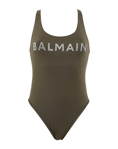 BALMAIN One-piece swimsuits SWIMSUIT
 Military green 84% Polyester, 16% Elastane