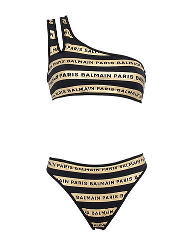 BALMAIN Bikini ONE SHOULDER BIKINI
 Black 80% Polyamide, 20% Elastane