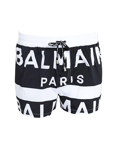 BALMAIN Swim shorts BOXER
 Black 90% Polyamide, 10% Elastane