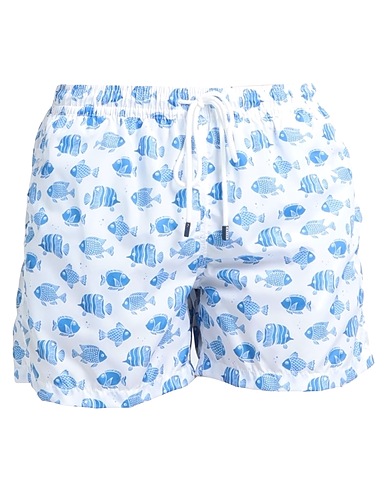 FEDELI Swim shorts White 100% Recycled polyester