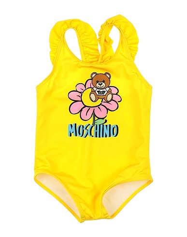 MOSCHINO BABY One-piece swimsuits Yellow 77% Polyester, 23% Elastane
