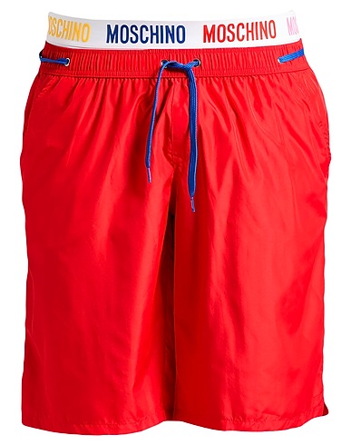 MOSCHINO Boxer mare SWIM Rosso 100% Poliestere, Poliammide, Elastan