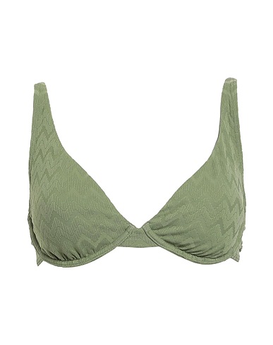 ROXY 水着（ビキニ） RX Bikini top Current Coolness Uw Dcup
 ミリタリーグリーン ナイロン 91% / ポリウレタン 9%