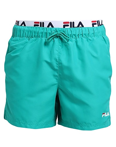 FILA Swim shorts Emerald green 100% Polyester