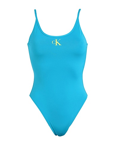 CALVIN KLEIN One-piece swimsuits Azure 85% Polyester, 15% Elastane